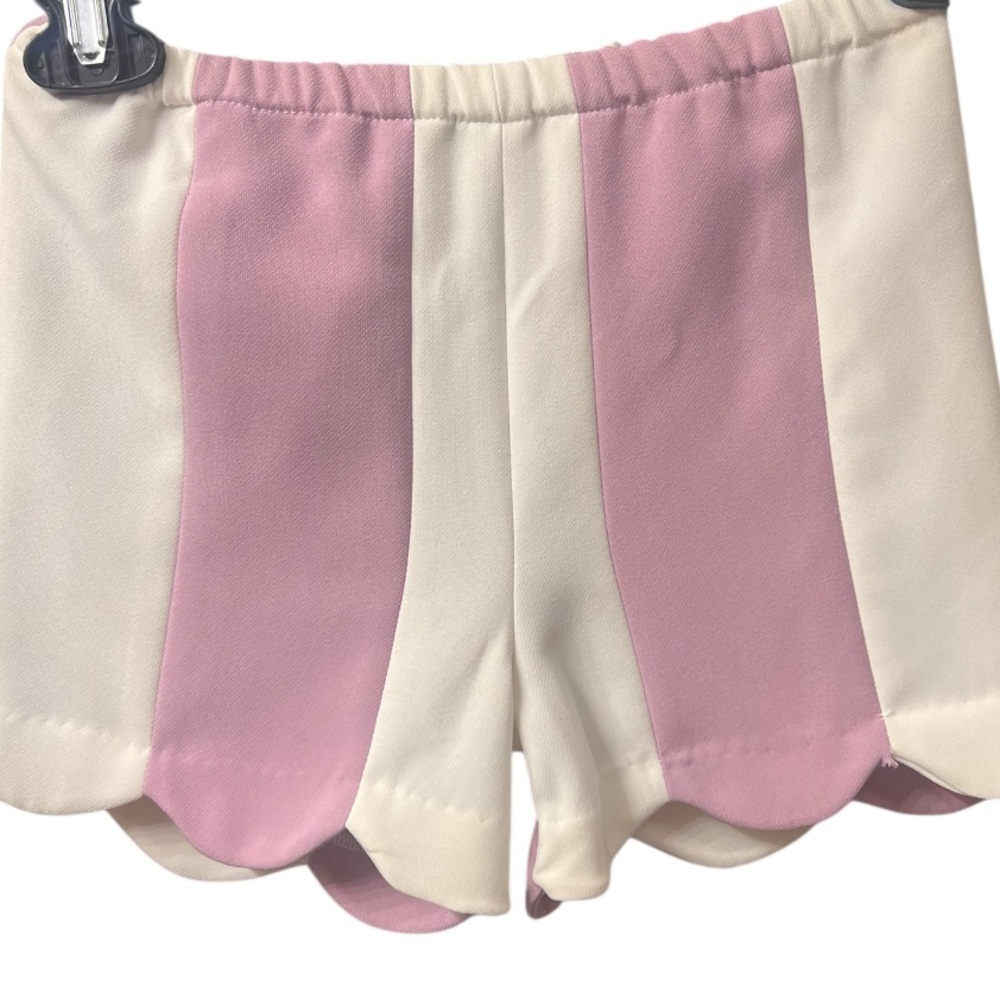 Victoria Beckham Scallop Two-Tone Pink and Cream Shorts size 5T